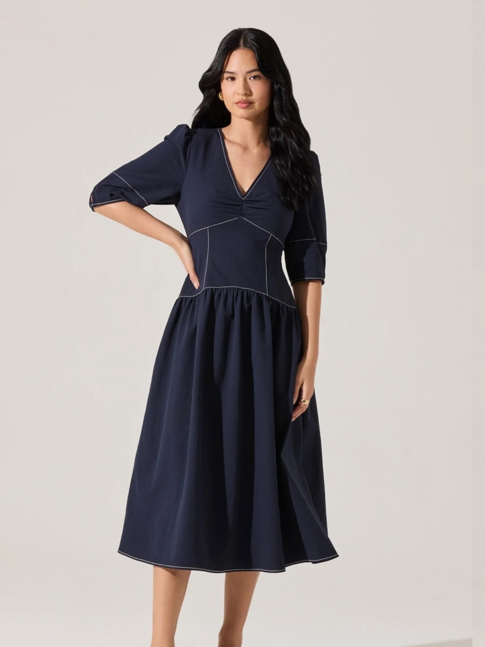 ASTR Samarra Contrast Stitch Midi Dress size 1x
